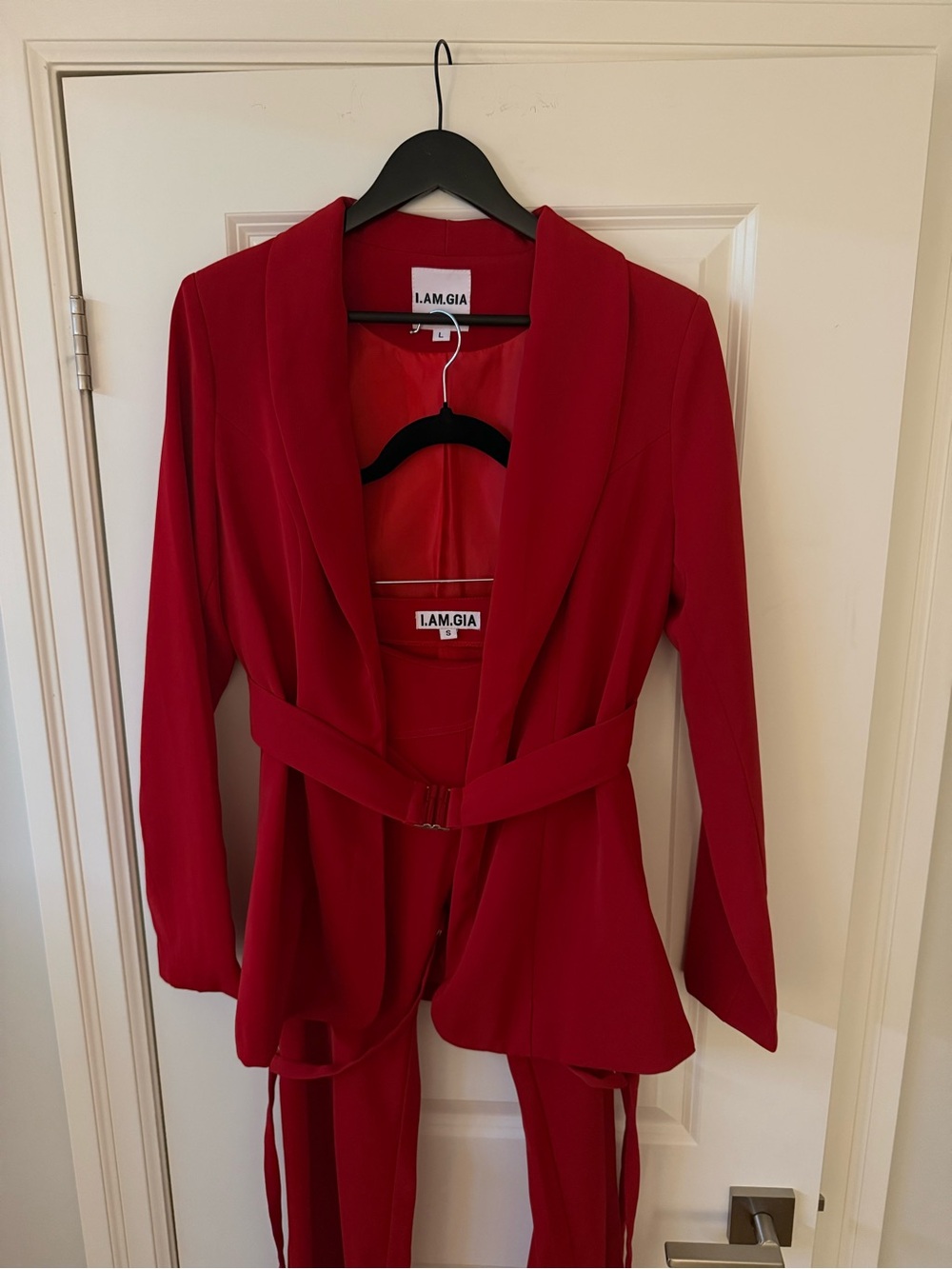 I.AM.GIA Red Belted Blazer Matching Suit